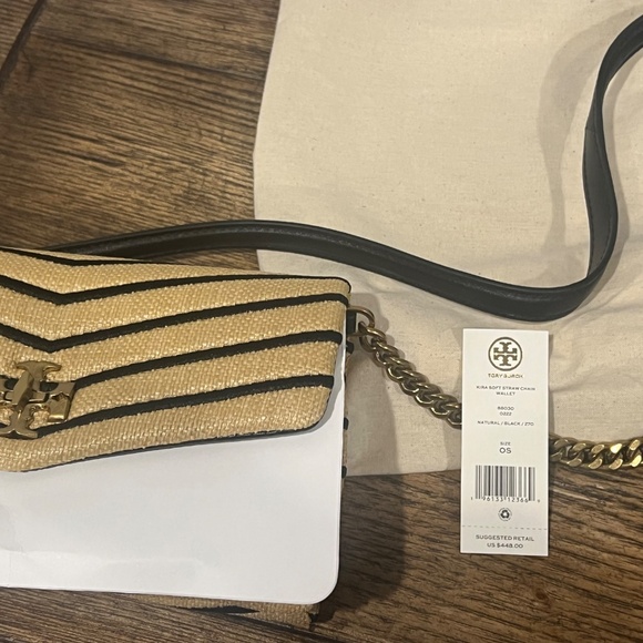Tory Burch Kira Wallet Chain in Straw NWT - Picture 6 of 9